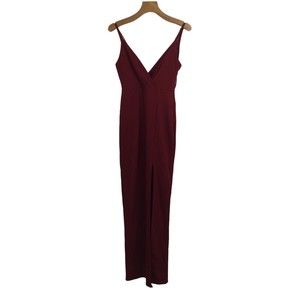 Lulus Womens Love and Affection Lace Sleeveless Maxi Dress Red Size Medium